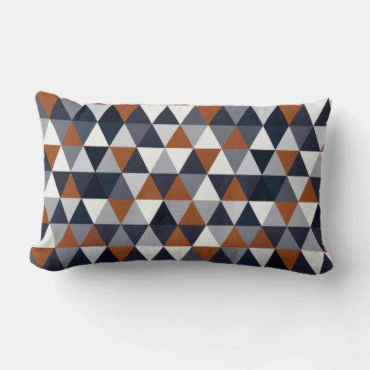 Coussin Rectangle Triangles de marine et de rouille I B (Recto)