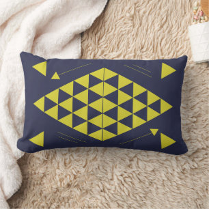 Coussin Rectangle Triangles géométriques jaunes