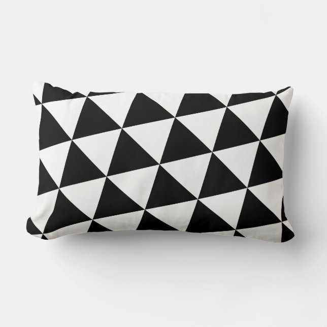 Coussin Rectangle Triangles noir et blanc Motif géométrique (Recto)