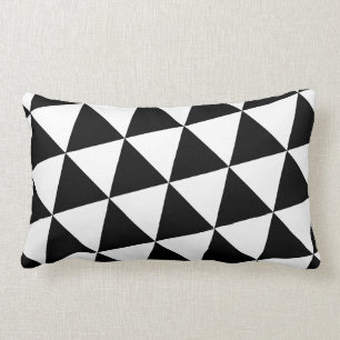 Coussin Rectangle Triangles noir et blanc Motif géométrique