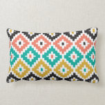 Coussin Rectangle Tribal Aztèque Mexicaine Imprimer Motif Diamond Ik<br><div class="desc">Impression tribale moderne et colorée cool Ikat motif avec diamants en zigzag pixel dans les couleurs traditionnelles mexicaines de bleu,  rose,  jaune et noir. Customisez-le en ajoutant des photos et/ou du texte pour créer votre propre design unique !</div>