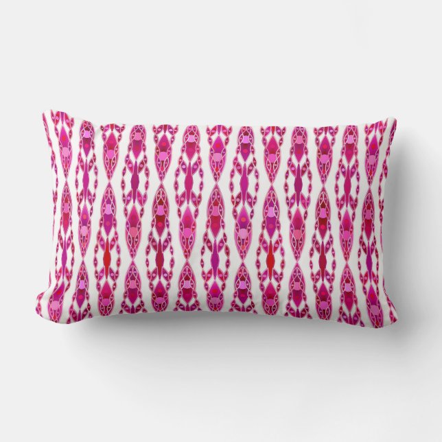 Coussin Rectangle Tribal Batik - Burqundy et Fuchsia Pink (Recto)
