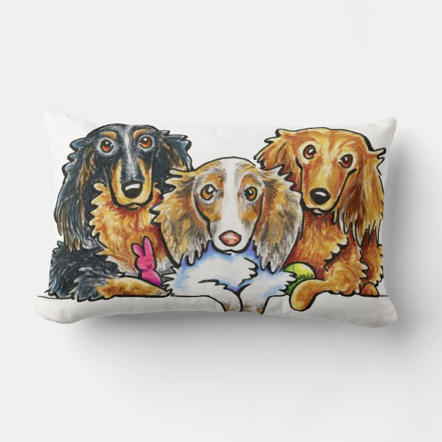 Coussin Rectangle Trio Dachshund (Recto)