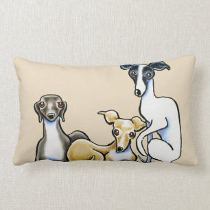 Coussin Rectangle Trio de lévrier italien