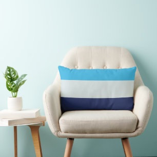 Coussin Rectangle Trois bandes bleues