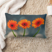 Coussin Rectangle Trois Gerberas Orange dans Lumbar Cushion Ligne (Couverture)
