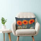 Coussin Rectangle Trois Gerberas Orange dans Lumbar Cushion Ligne (Chaise)