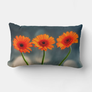 Coussin Rectangle Trois Gerberas Orange dans Lumbar Cushion Ligne