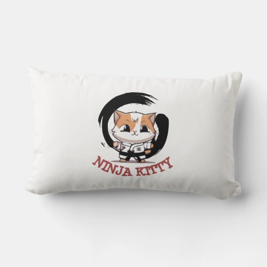 Coussin Rectangle Trois Petits Chatons Ninjas (Verso)