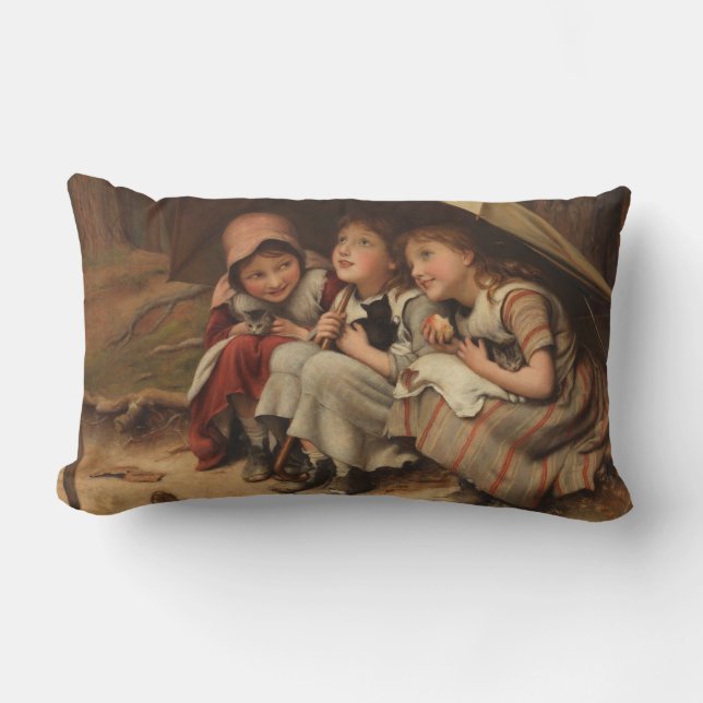 Coussin Rectangle Trois petits chatons (par Joseph Clark) (Recto)
