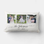 Coussin Rectangle Trois photos de mariage avec signature à queue en (Recto)
