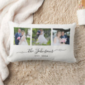 Coussin Rectangle Trois photos de mariage avec signature en forme de (Couverture)