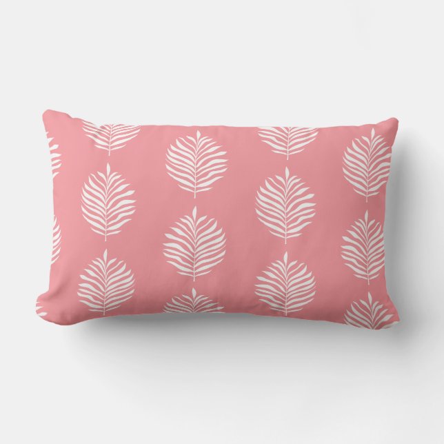 Coussin Rectangle Tropical Palm Leaf Pattern Flamingo Pink (Recto)