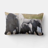 Coussin Rectangle Troupeaux d'éléphant de l'Afrique (Verso)