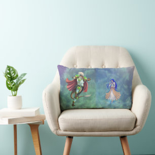 Coussin Rectangle TSDS : De la vie et de l'amour Logo Bleu et Vert