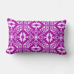 Coussin Rectangle Tuile marocaine - orchidée profonde et rose