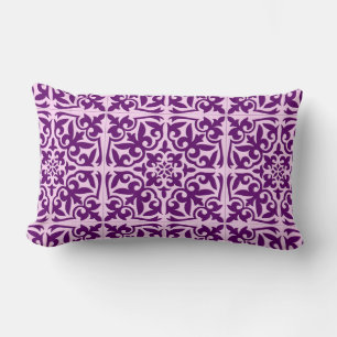 Coussin Rectangle Tuiles marocaines - violet et orchidée