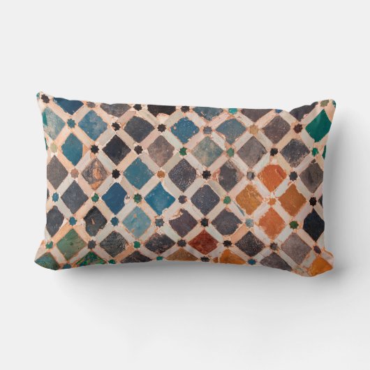 Coussin Rectangle tuiles modelées colorées (Verso)