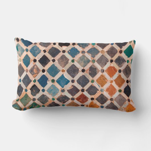 Coussin Rectangle tuiles modelées colorées (Recto)