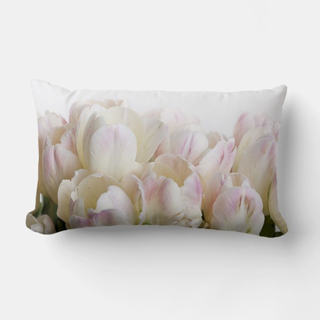 Coussin Rectangle Tulipes en pastel (Recto)