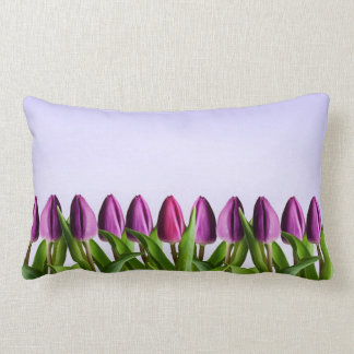 COUSSIN RECTANGLE TULIPES POURPRES