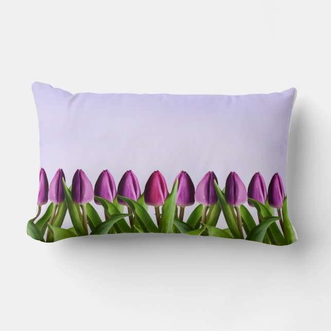 COUSSIN RECTANGLE TULIPES POURPRES (Recto)