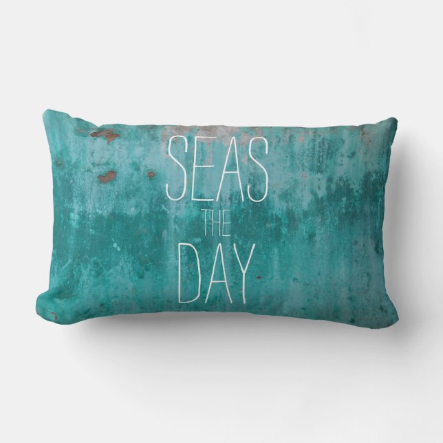 Coussin Rectangle Turbulez le jour Turquoise Rouille (Recto)