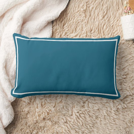 Coussin Rectangle Turquoise avec bordure blanche (Couverture)