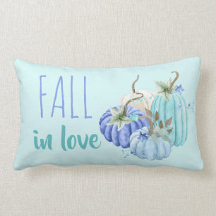 Coussin Rectangle Turquoise Blue Aqua Taupe Citrouille Automne autom