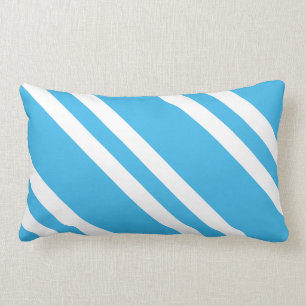 Coussin Rectangle Turquoise et blanc rayé