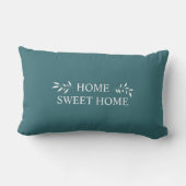 Coussin Rectangle Turquoise Gris Personnalisé Monogramme Nom de Fami (Verso)