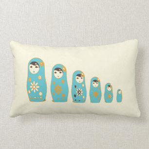 Coussin Rectangle Turquoise Matryoshka