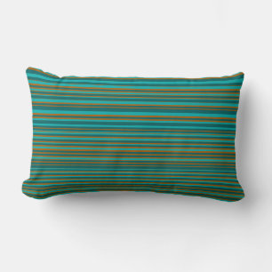 Coussin Rectangle Turquoise & Orange Simple Stripes Modernes