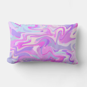 Coussin Rectangle Turquoise rose marbré