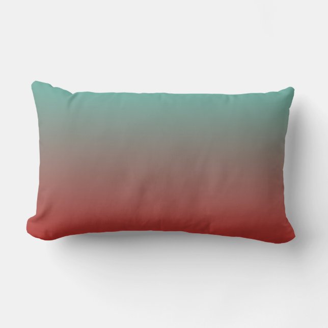 Coussin Rectangle Turquoise Rouge Ombré (Recto)