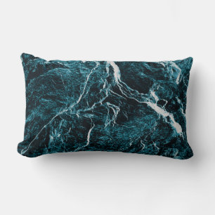 Coussin Rectangle Turquoise Vert Bleu Noir Abstrait Motif
