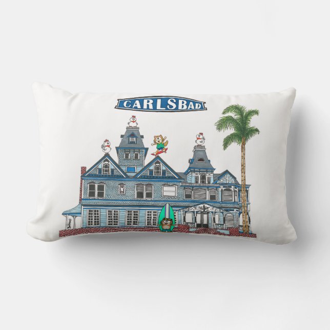 Coussin Rectangle Twin Inns Beach Ville de Carlsbad (Recto)