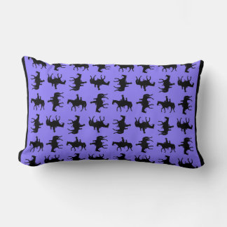 Coussin Rectangle Two Cowboys on Horseback Silhouettes - Periwinkle