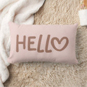 Coussin Rectangle Typographie Cœur Fantaisiste Mocha Bonjour (Couverture)