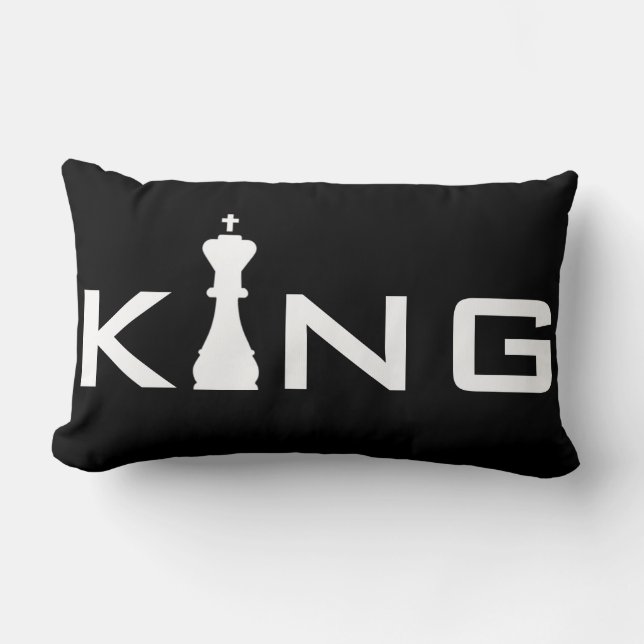 Coussin Rectangle Typographie Cool King Joueur d'échecs (Recto)