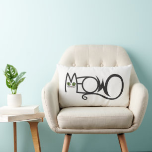 Coussin Rectangle Typographie de chat Miaou