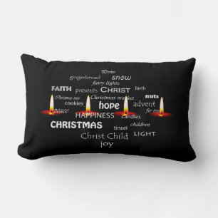 Coussin Rectangle Typographie de Noël