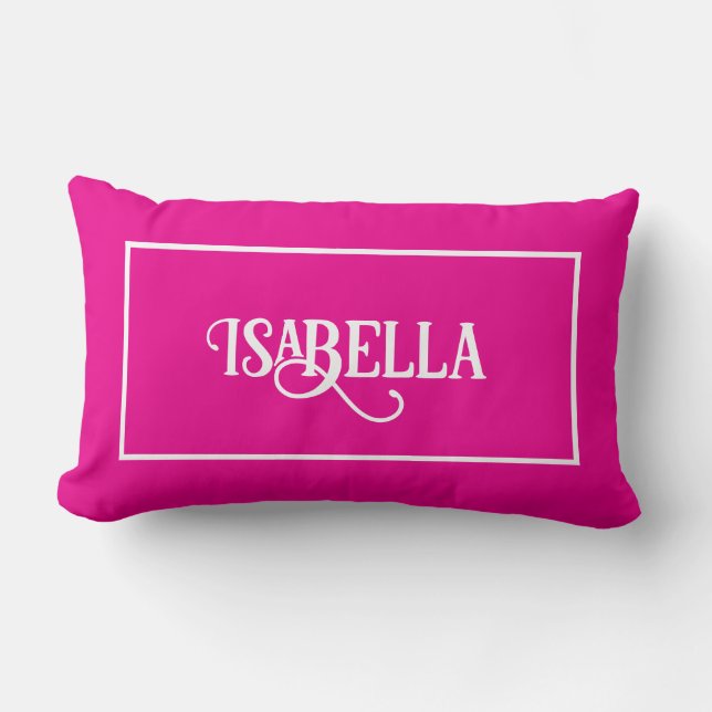 Coussin Rectangle Typographie élégante moderne personnalisée Nom  (Recto)