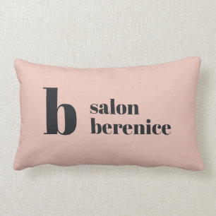 Coussin Rectangle Typographie en gras Monogramme Noir noir Lumière d