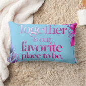 Coussin Rectangle Typographie Florale Or Élégant (Couverture)