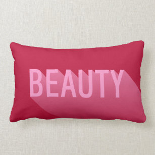 Coussin Rectangle Typographie Moderne beauté rose