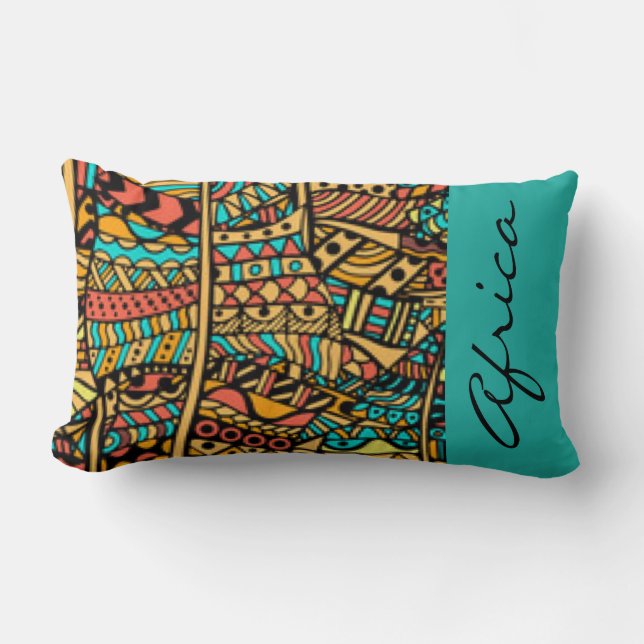 Coussin Rectangle Typographie Motif africaine (Recto)
