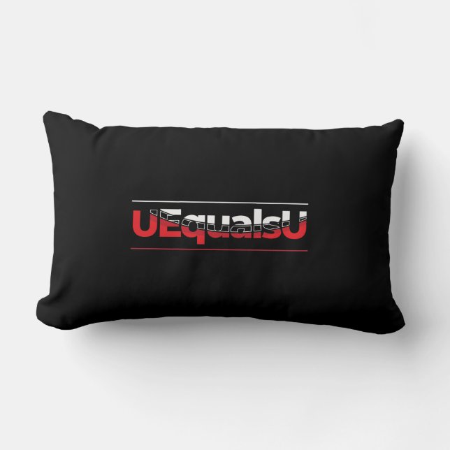 Coussin Rectangle UEqualsU VIH Typographie indétectable Art (Recto)