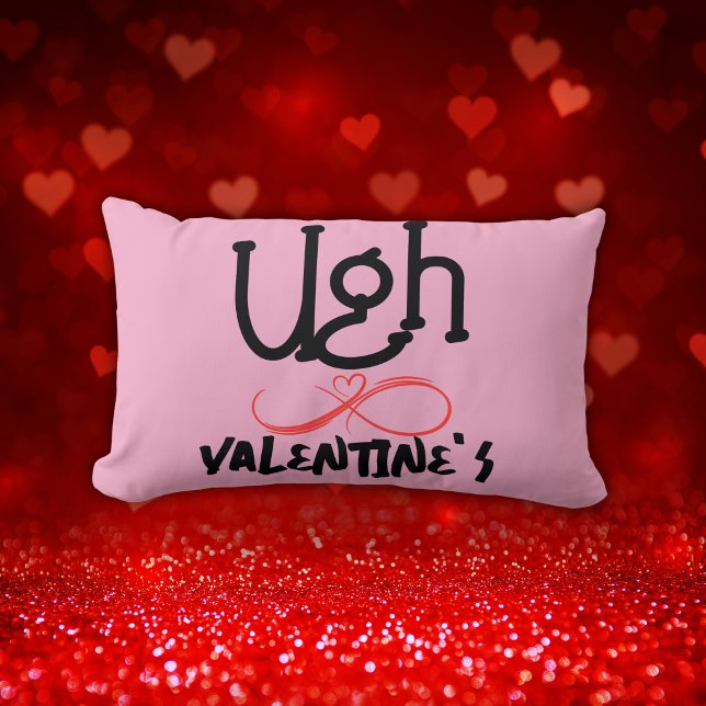 Coussin Rectangle Ugh Valentine - Était le mien sur rose | (Créateur téléchargé)