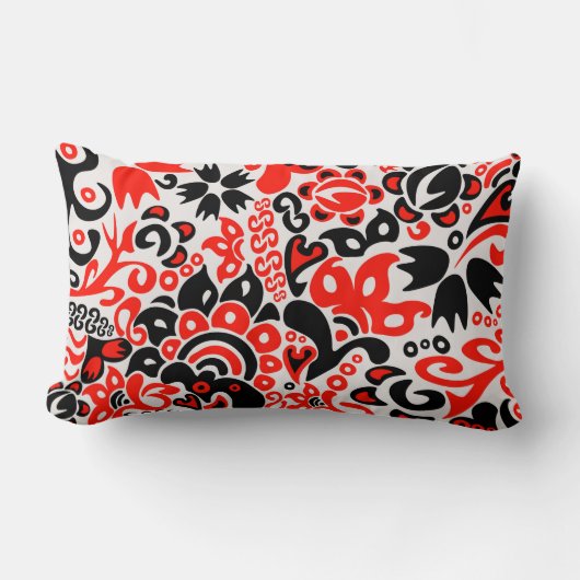 Coussin Rectangle Ukrainian ethnic folk art floral pattern absrtact (Recto)